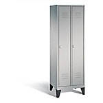 C+P Garderobenschrank Classic H1850xB610xT500mm Korpus: Weißaluminium Türen: Weißaluminium Abteile: 2 Abteilbreite: 300mm von C+P