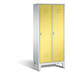 C+P Garderobenschrank Classic H1850xB810xT500mm Korpus: Lichtgrau Türen: Schwefelgelb Abteile: 2 Abteilbreite: 400mm von C+P