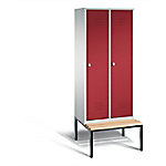 C+P Garderobenschrank Classic Stahl 2 Abteile Grau - Rot mit Drehriegel H2090xB810xT815mm C+P Garderobenschrank Classic Stahl 2 Abteile Grau - Rot mit Drehriegel H2090xB810xT815mm von C+P