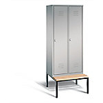 C+P Garderobenschrank Classic Stahl 2 Ebenen Weiß mit Drehriegel H2090xB810xT815mm von C+P