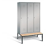 C+P Garderobenschrank Classic Stahl 3 Ebenen Weiß mit Drehriegel H2090xB1200xT815mm von C+P