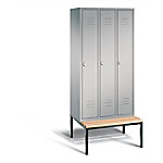 C+P Garderobenschrank Classic Stahl 3 Ebenen Weiß mit Drehriegel H2090xB900xT815mm von C+P