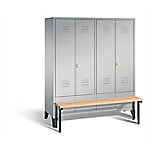 C+P Garderobenschrank Classic Stahl 4 Abteile Weiß H1850xB1590xT500mm von C+P