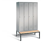 C+P Garderobenschrank Classic Stahl 4 Ebenen Weiß mit Drehriegel H2090xB1190xT815mm von C+P