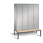 C+P Garderobenschrank Classic Stahl 4 Ebenen Weiß mit Drehriegel H2090xB1590xT815mm von C+P