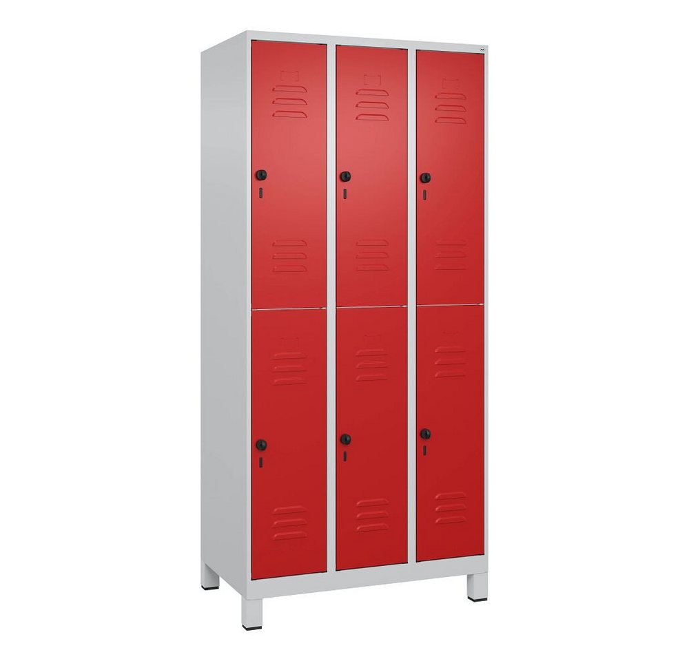 C+P Garderobenschrank Doppel-Garderobenschrank Classic Plus, Abteilbreite 30 cm, mit Füßen Sicherheits-Drehriegel, kein Aufbrechen durch Überdrehen C+P Garderobenschrank Doppel-Garderobenschrank Classic Plus, Abteilbreite 30 cm, mit Füßen Sicherheits-Drehriegel, kein Aufbrechen durch Überdrehen von C+P
