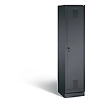 C+P Garderobenschrank Evolo H1800xB420xT500mm Korpus: Schwarzgrau Türen: Schwarzgrau Abteil: 1 Abteilbreite: 400 Fach: 1 Sicherheits-Drehriegel von C+P