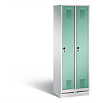 C+P Garderobenschrank Evolo H1800xB610xT500mm Korpus: Lichtgrau Türen: Lichtgrün Abteile: 2 Abteilbreite: 300 Fächer: 2 Sicherheits-Drehriegel von C+P