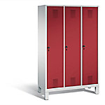 C+P Garderobenschrank Evolo H1850xB1200xT500mm Korpus: Lichtgrau Türen: Rubinrot Abteile: 3 Abteilbreite: 400mm 3 Fächer von C+P