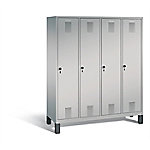 C+P Garderobenschrank Evolo H1850xB1590xT500mm Korpus: Weißaluminium Türen: Weißaluminium Abteile: 4 Abteilbreite: 400mm von C+P