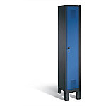 C+P Garderobenschrank Evolo H1850xB320xT500mm Korpus: Schwarzgrau Türen: Enzianblau Abteil: 1 Abteilbreite: 300mm von C+P