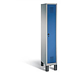 C+P Garderobenschrank Evolo H1850xB320xT500mm Korpus: Weißaluminium Türen: Enzianblau Abteil: 1 Abteilbreite: 300mm von C+P