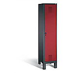 C+P Garderobenschrank Evolo H1850xB420xT500mm Korpus: Schwarzgrau Türen: Rubinrot Abteil: 1 Abteilbreite: 400mm von C+P