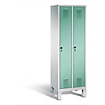 C+P Garderobenschrank Evolo H1850xB610xT500mm Korpus: Lichtgrau Türen: Lichtgrün Abteile: 2 Abteilbreite: 300mm von C+P