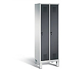 C+P Garderobenschrank Evolo H1850xB610xT500mm Korpus: Lichtgrau Türen: Schwarzgrau Abteile: 2 Abteilbreite: 300mm von C+P