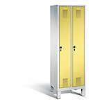 C+P Garderobenschrank Evolo H1850xB610xT500mm Korpus: Lichtgrau Türen: Schwefelgelb Abteile: 2 Abteilbreite: 300mm von C+P