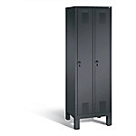 C+P Garderobenschrank Evolo H1850xB610xT500mm Korpus: Schwarzgrau Türen: Schwarzgrau Abteile: 2 Abteilbreite: 300mm von C+P