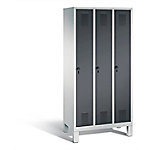 C+P Garderobenschrank Evolo H1850xB900xT500mm Korpus: Lichtgrau Türen: Schwarzgrau Abteile: 3 Abteilbreite: 300mm von C+P