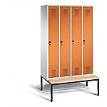 C+P Garderobenschrank Evolo Stahl 4 Abteile Grau - Gelborange mit Sicherheits-Drehriegel H2090xB1190xT815mm C+P Garderobenschrank Evolo Stahl 4 Abteile Grau - Gelborange mit Sicherheits-Drehriegel H2090xB1190xT815mm von C+P