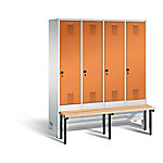 C+P Garderobenschrank Evolo Stahl 4 Ebenen Grau - Gelborange mit Sicherheits-Drehriegel H1850xB1590xT815mm C+P Garderobenschrank Evolo Stahl 4 Ebenen Grau - Gelborange mit Sicherheits-Drehriegel H1850xB1590xT815mm von C+P