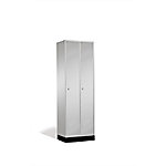 C+P Garderobenschrank Intro H1950xB620xT490mm Korpus: Lichtgrau Türen: Weißaluminium Abteile: 2 Abteilbreite: 300 Fächer: 2 Zylinderschloss von C+P