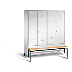 C+P Garderobenschrank S10002 Classic Stahl 4 Abteile Grau mit Drehriegel H1850xB1590xT500mm von C+P