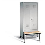 C+P Garderobenschrank S10250 Classic Stahl 2 Abteile Weiß mit Drehriegel H1850xB810xT500mm von C+P