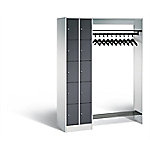 C+P Offene Garderobe Serie 8070, H1950xB1410xT480mm Korpus Lichtgrau Fronten Schwarzgrau von C+P