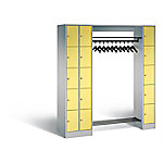 C+P Offene Garderobe Serie 8070, H1950xB2100xT480mm Korpus Weißaluminium Fronten Schwefelgelb von C+P