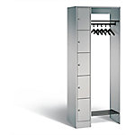 C+P Offene Garderobe Serie 8070, H1950xB740xT480mm Korpus Weißaluminium Fronten Weißaluminium von C+P