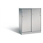 C+P Schiebetürenschrank Asisto H1310xB1000xT435mm Korpus Weißaluminium Fronten Weißaluminium Anzahl Fächer: 2 von C+P