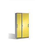 C+P Schiebetürenschrank Asisto H1980xB1000xT435mm Korpus Weißaluminium Fronten Schwefelgelb Anzahl Fächer: 4 von C+P