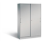 C+P Schiebetürenschrank Asisto H1980xB1200xT435mm Korpus Weißaluminium Fronten Weißaluminium Anzahl Fächer: 4 von C+P