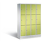 C+P Schließfachschrank Classic H1800xB1190xT500 Korpus: Lichtgrau Türen: Viridingrün 4 Abteile 12 Fächer von C+P