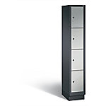 C+P Schließfachschrank Classic H1800xB320xT500 Korpus: Schwarzgrau Türen: Weißaluminium 1 Abteil 4 Fächer von C+P