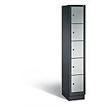 C+P Schließfachschrank Classic H1800xB320xT500 Korpus: Schwarzgrau Türen: Weißaluminium 1 Abteil 5 Fächer von C+P