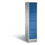 C+P Schließfachschrank Classic H1800xB420xT500 Korpus: Weißaluminium Türen: Enzianblau 1 Abteil 4 Fächer von C+P