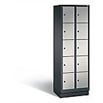 C+P Schließfachschrank Classic H1800xB610xT500 Korpus: Schwarzgrau Türen: Weißaluminium 2 Abteile 10 Fächer von C+P