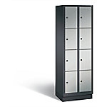 C+P Schließfachschrank Classic H1800xB610xT500 Korpus: Schwarzgrau Türen: Weißaluminium 2 Abteile 8 Fächer von C+P