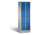 C+P Schließfachschrank Classic H1800xB610xT500 Korpus: Weißaluminium Türen: Enzianblau 2 Abteile 8 Fächer von C+P