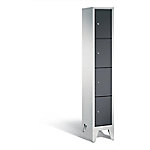 C+P Schließfachschrank Classic H1850xB320xT500mm Korpus: Lichtgrau Türen: Schwarzgrau Abteil: 1 Abteilbreite: 300mm Fächer: 4 mit Füßen von C+P