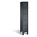 C+P Schließfachschrank Classic H1850xB320xT500mm Korpus: Schwarzgrau Türen: Schwarzgrau Abteil: 1 Abteilbreite: 300mm Fächer: 5 mit Füßen von C+P