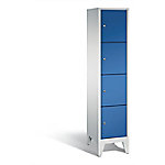 C+P Schließfachschrank Classic H1850xB420xT500mm Korpus: Lichtgrau Türen: Enzianblau Abteil: 1 Abteilbreite: 400mm Fächer: 4 mit Füßen von C+P