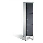 C+P Schließfachschrank Classic H1850xB420xT500mm Korpus: Lichtgrau Türen: Schwarzgrau Abteil: 1 Abteilbreite: 400mm Fächer: 3 mit Füßen von C+P