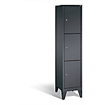 C+P Schließfachschrank Classic H1850xB420xT500mm Korpus: Schwarzgrau Türen: Schwarzgrau Abteil: 1 Abteilbreite: 400mm Fächer: 3 mit Füßen von C+P