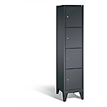 C+P Schließfachschrank Classic H1850xB420xT500mm Korpus: Schwarzgrau Türen: Schwarzgrau Abteil: 1 Abteilbreite: 400mm Fächer: 4 mit Füßen von C+P