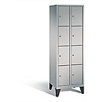 C+P Schließfachschrank Classic H1850xB610xT500mm Korpus: Weißaluminium Türen: Weißaluminium Abteile: 2 Abteilbreite: 300mm Fächer: 8 mit Füßen von C+P