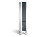 C+P Schließfachschrank Evolo H1850xB320xT500mm Korpus: Lichtgrau Türen: Schwarzgrau Abteil: 1 Abteilbreite: 300mm Fächer: 3 mit Füßen von C+P