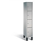 C+P Schließfachschrank Evolo H1850xB320xT500mm Korpus: Weißaluminium Türen: Weißaluminium Abteil: 1 Abteilbreite: 300mm Fächer: 4 mit Füßen von C+P