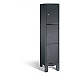 C+P Schließfachschrank Evolo H1850xB420xT500mm Korpus: Schwarzgrau Türen: Schwarzgrau Abteil: 1 Abteilbreite: 400mm Fächer: 3 mit Füßen von C+P